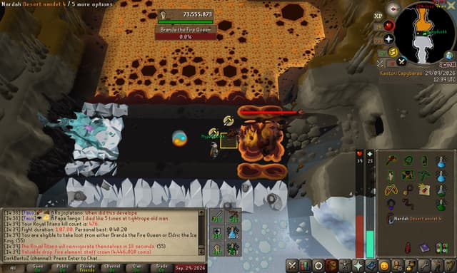 Screenshot of Fire element staff crown