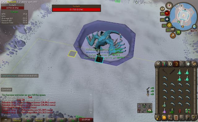 Screenshot of Vorkath's head