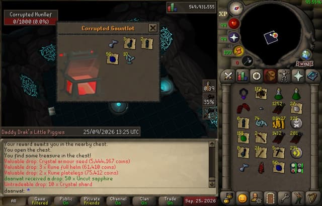 Screenshot of Crystal armour seed