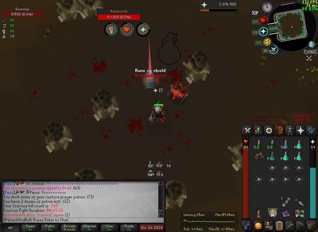 Screenshot of Scurrius' spine