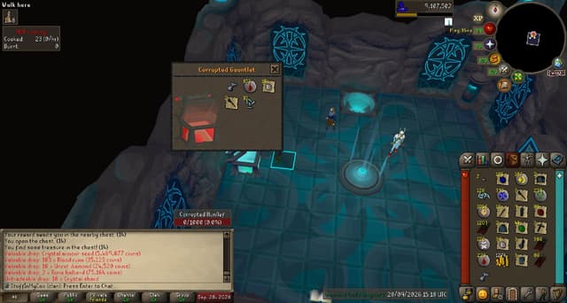 Screenshot of Crystal armour seed