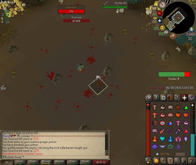 Screenshot of Scurrius' spine