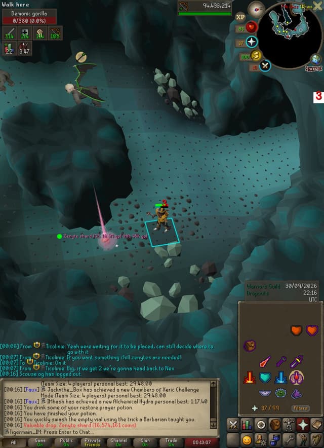 Screenshot of Zenyte shard