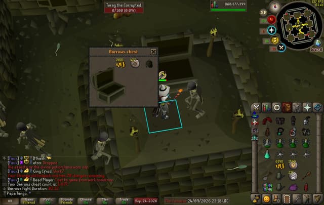 Screenshot of Dharok's helm