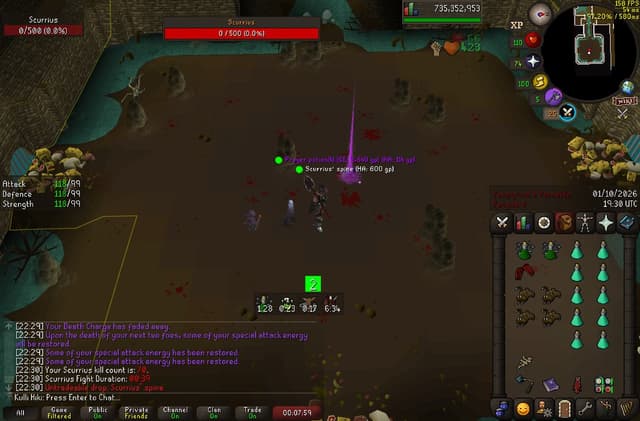 Screenshot of Scurrius' spine