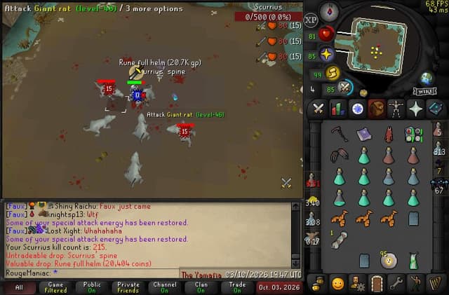 Screenshot of Scurrius' spine