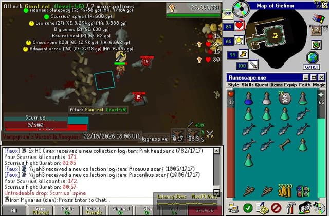 Screenshot of Scurrius' spine