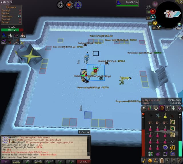 Screenshot of Saradomin's light