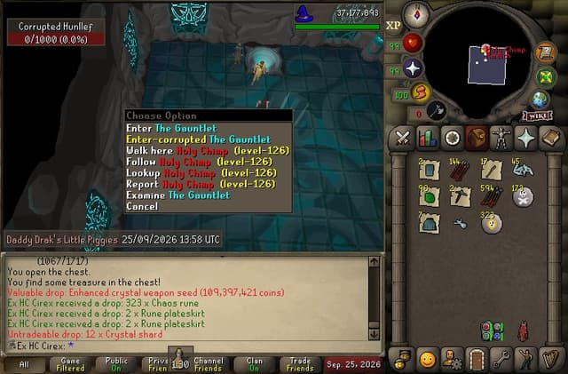 Screenshot of Enhanced crystal weapon seed