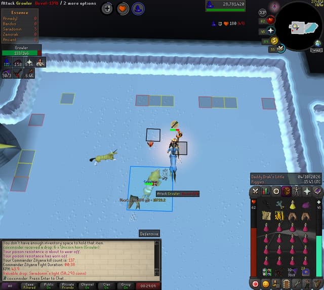 Screenshot of Saradomin's light
