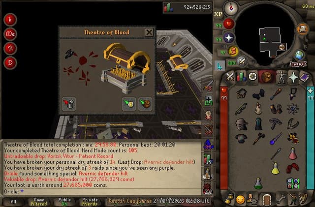 Screenshot of Avernic defender hilt