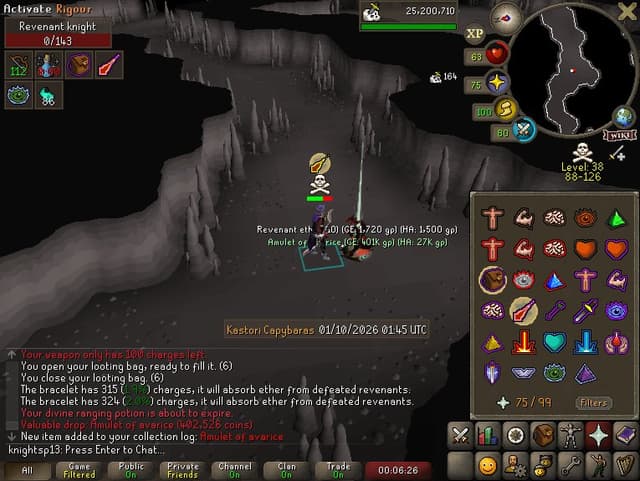 Screenshot of Amulet of avarice