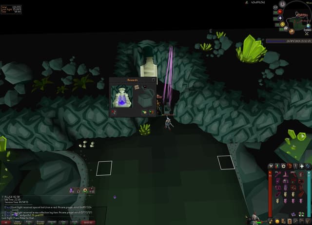 Screenshot of Arcane prayer scroll