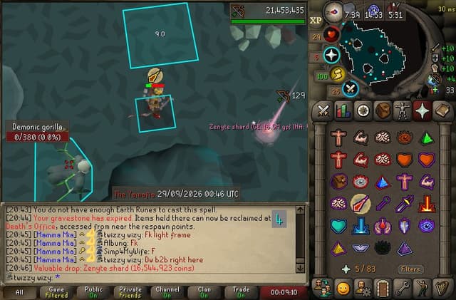 Screenshot of Zenyte shard