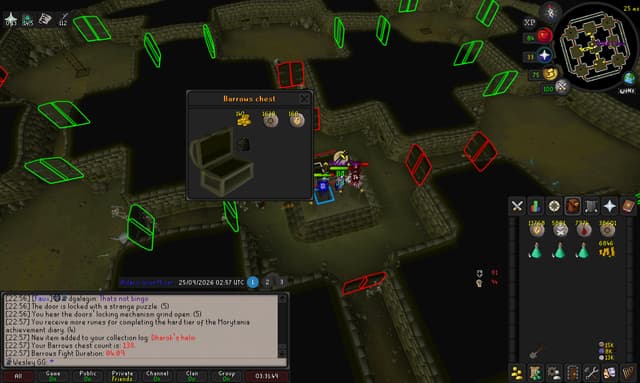 Screenshot of Dharok's helm