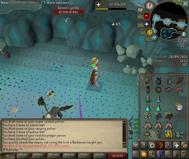 Screenshot of Zenyte shard
