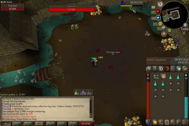 Screenshot of Scurrius' spine
