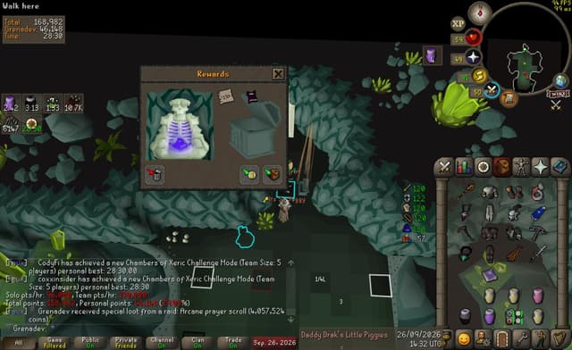 Screenshot of Arcane prayer scroll