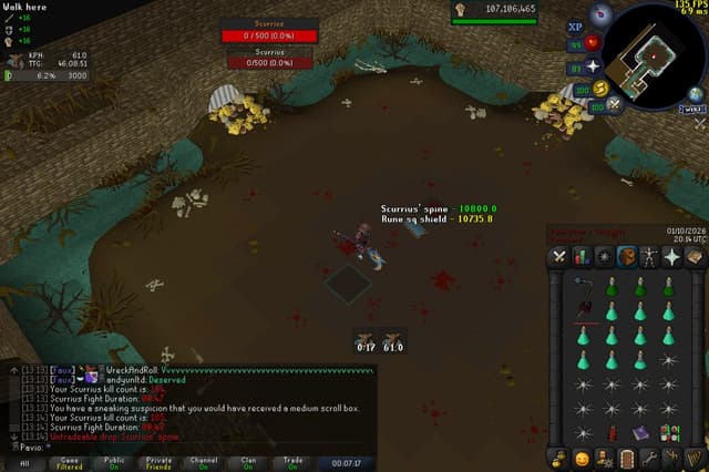 Screenshot of Scurrius' spine
