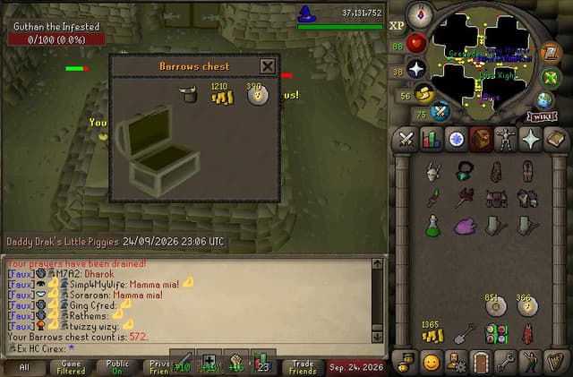 Screenshot of Guthan's helm