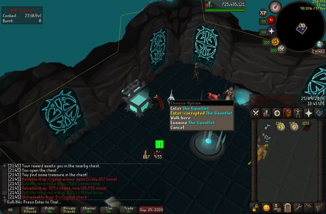 Screenshot of Crystal armour seed