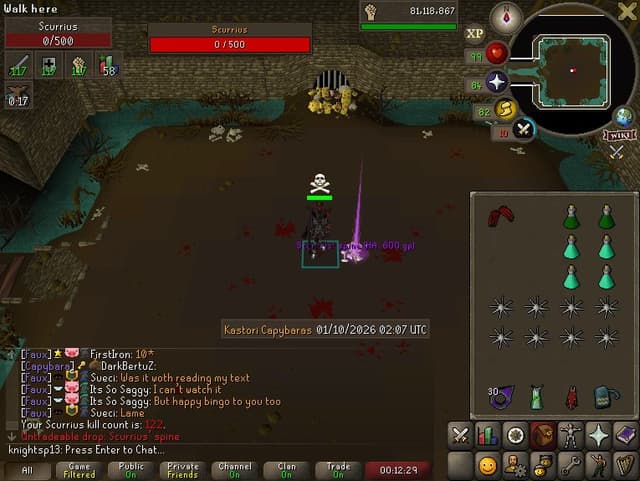 Screenshot of Scurrius' spine