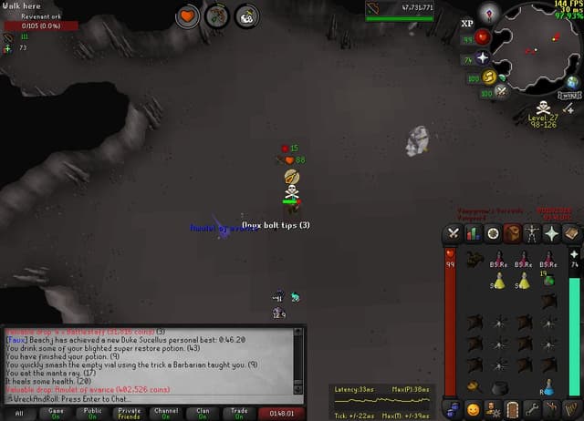 Screenshot of Amulet of avarice