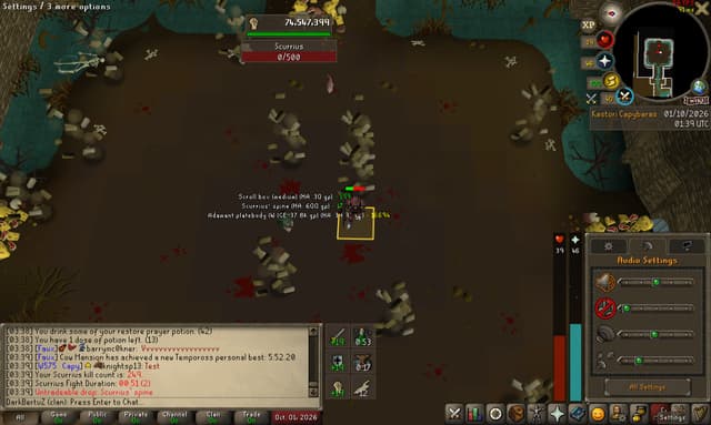 Screenshot of Scurrius' spine