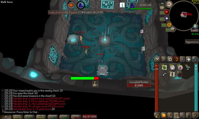 Screenshot of Crystal armour seed