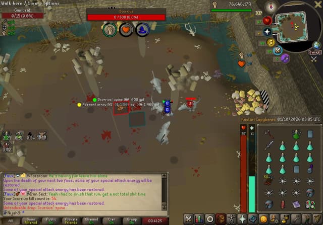 Screenshot of Scurrius' spine
