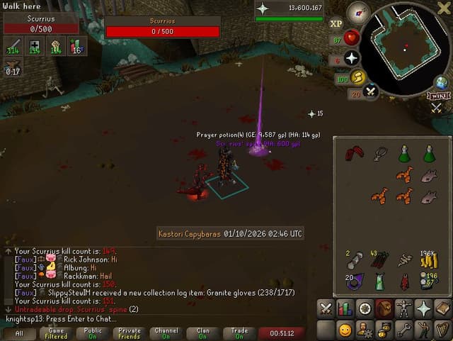 Screenshot of Scurrius' spine