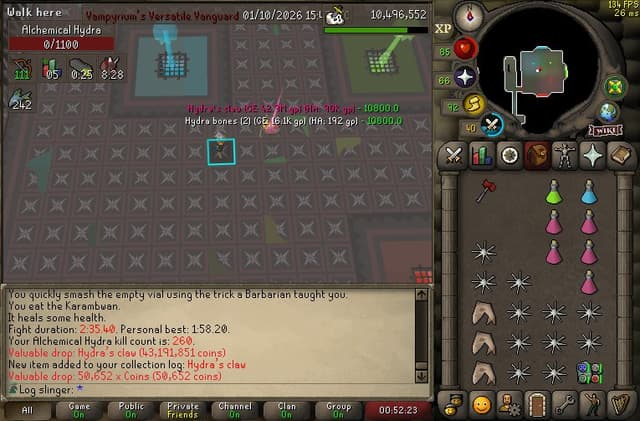 Screenshot of Hydra's claw