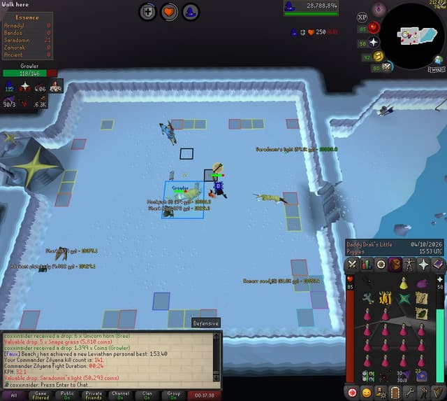 Screenshot of Saradomin's light