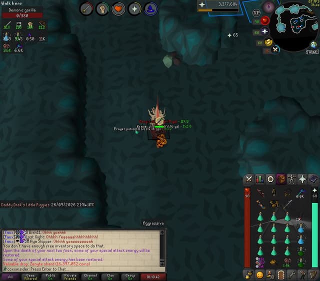 Screenshot of Zenyte shard