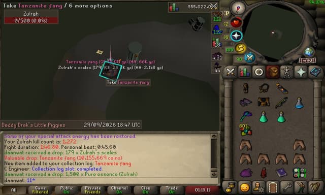 Screenshot of Tanzanite fang