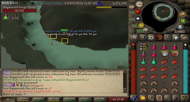 Screenshot uploaded by 0 PvM Skills